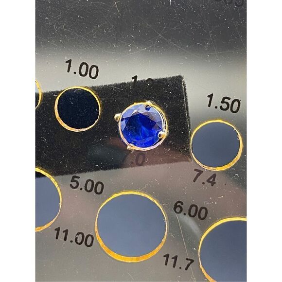 JCM stainless steel round sapphire cz earrings and matching pendant with chain - Picture 12 of 12